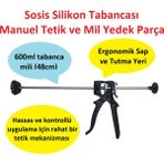 Poyraz Bioplast Sosis Silikon Tabancası Manuel Tetik ve Mil Yedek Parça (600ML) - 600 ml