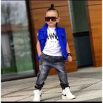 Poyraz Fashion Kids Erkek Çocuk Mavi Yelek Tişört ve Kot Kargo Pantolon Kombin Takım Bayramlık - 00Mavi - 4 - 5 Yaş