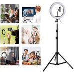 Poyraz Global 10" Halka LED Tripod 200 cm Video Selfie Stüdyo Makyaj Işığı Selfi Işığı