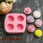 Poyrish 1009 - Silikon Kalıp Mum Kalıbı 4'Lü Çiçek - Çok Renkli - Standart