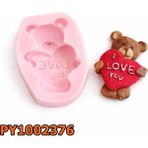 Poyrish 1124 - Silikon Kalıp Mum Kalıbı - Ayıcık I Love You - Çok Renkli - Standart