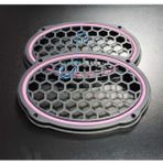 Pozart Oval 6x9 Hoparlör Kapağı Plastik Neon Pembe Işıklı Vidalı 2 Adet Siyah