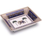 Pozzi Milano Living Porselen Dekoratif Tabak 19,5 x 15,5 cm - Yok - Mor - Beyaz