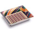 Pozzi Milano Living Porselen Dekoratif Tabak 19,5 x 15,5 cm - Yok - Turuncu - Siyah