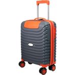 Pp Underseat Küçük Boy Gri -Turuncu Valiz 46X34X19 cm | 4 Tekerlek | Şifreli Kilit - Çok Renkli