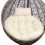 PPGE HOME Bahçe Terası Rattan Salıncak Sandalye Hasır Yumurta Asılı Sandalye Hamak Asılı Sandalye Büyük Boy Minder Asılı Sepet Sandalye Minderi İç Mekan Dış Mekan (Sadece Yastık) (Renk: Krem Rengi)