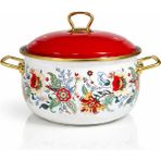 Pr Home Magnolia Derin Bombeli Emaye Tencere 18 cm - 001-Renkli