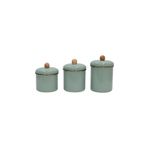 PR Home Soft Green Emaye 3'lü Baharatlık Seti