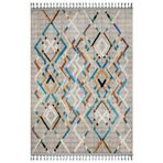 Prabodh Gri Geometrik Bambu Makinada Yıkanabilir Kaymaz Taban Dijital Makine Baskı Salon Halı-I-Mvh-Zen-Z-4105-160x230
