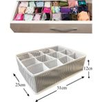 Practika Pratik Çekmece Düzenleyici 12 Bölmeli 31X25X12 cm Çorap Takı Organizeri - Seçenek