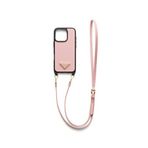 Prada iPhone 16 Pro Saffiano Deri Pembe Telefon Kılıfı