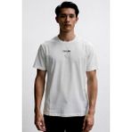 Prada Jean Yama Logolu Bisiklet Yaka Pamuklu Erkek T-Shirt - Ekru