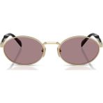 Prada Kadın Güneş Gözlüğü Pr 65ZS ZVN/20I 55 Oval Metal Çerçeve Pembe Cam UV 400 Filtre