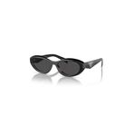 PRADA Pr 26Zs 16K08Z 55 Kadın Oval Siyah Kemik Güneş Gözlüğü,Siyah