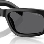 Prada PR B11S 16K731 55 Dikdörtgen Siyah Kemik Unisex Güneş Gözlüğü