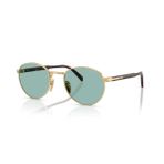 Prada PR B51S 5AK40K 53 Unisex Oval Gold Metal Güneş Gözlüğü