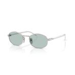 Prada PR B53S 1BC40N 52 Oval Gri Metal Unisex Güneş Gözlüğü