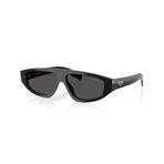 Prada PR C02S 16K08Z 57 Unisex Geometrik Aynalı Siyah Kemik Güneş Gözlüğü