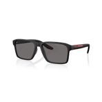Prada PS 05YS DG002G 58 Linea Rossa Erkek Polarize Dikdörtgen Siyah Kemik Güneş Gözlüğü