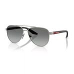 Prada PS A52S 5AV3M1 58 Linea Rossa Erkek Pilot Gun Metal Güneş Gözlüğü