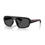 Prada PS B11SU 1BO08Z 57 Linea Rossa Erkek Geometrik Siyah Kemik Güneş Gözlüğü