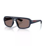 Prada PS B11SU TFY05C 57 Linea Rossa Erkek Polarize Geometrik Mavi Kemik Güneş Gözlüğü