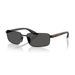 Prada PS B54S 1AB08Z 59 Linea Rossa Erkek Dikdörtgen Siyah Metal Güneş Gözlüğü
