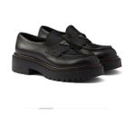 Prada Sport Komple Deri Metal Logolu Ayakkabı - Siyah
