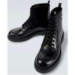 Prada Sport Komple Deri Metal Logolu Bot - 0 - Siyah