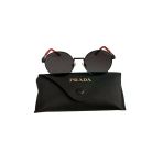 Prada Unisex Kadın&Erkek Yuvarlak Kırmızı Kulp Detaylı Güneş Gözlüğü Ekartman 52