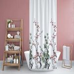 Prado Çam Banyo Duş Perdesi 180x200cm + Perde Halkası Beyaz
