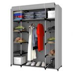 Prado Easy Gri Çelik Profilli Çift Yandan Raflı Bez Dolap