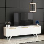 Prag Tv Sehpası – 3 Kapaklı, Modern Tasarım, 150 Cm Beyaz
