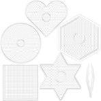Praise6 Boncuk Tahtası - Boncuk Mandal Tahtası, Çocuklar ve Yetişkinler Için Şeffaf Plastik Mandal Tahtası Seti - Kare, Daire, Kalp, Yıldız, Altıgen (Yurt Dışından) - Renkli