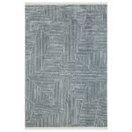 Prashanti Gri Geometrik Kadife Makinada Yıkanabilir Kaymaz Taban Dijital Makine Baskı Salon Halı-I-Mvh-Ipekyolu-MHV-3889-160x350