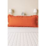 Pratic Home 1 Adet %100 Pamuklu Turuncu Renk Fermuarlı Fırfırlı Uzun Yastık Kılıfı 50x135 Cm