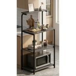 Pratico Bango 4 Raflı Çok Amaçlı Stand Antrasit 60x40 Cm – Kahve Köşesi, Mutfak Ve Banyo Organizer Raf