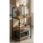 Pratico Bango 4 Raflı Çok Amaçlı Stand Atlantik Çam 60x40 Cm – Kahve Köşesi, Mutfak Ve Banyo Organizer Raf Kahverengi