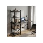 Pratico Melisa 5 Raflı Kitaplıklı Çalışma Masası 120x60 Cm Antrasit – Metal Gövde Modern Tasarım