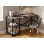 Pratico Rimi Metal Çalışma 2 Raflı Antrasit Ofis Laptop Bilgisayar Masası 60x120