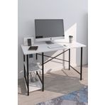 Pratico Rimi Metal Çalışma 2 Raflı Beyaz Ofis Laptop Bilgisayar Masası 60x120