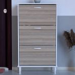 Pratik Ayaklı Kapı Önü 72 x 127 x 26 Cm’ Lik 3 Düşer Kapak 6 Göz Bölmeli Ayakkabılık - Beyaz - Cordoba