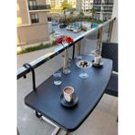 Pratik Balkon Masası, Askılı Balkon Masası, Katlanabilir Masa 40X80 cm