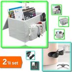 Pratik Bölmeli Başucu Düzenleyici Organizer + 4 Adet Kablo Sarma Aparatı Airfry - 2li Set N9F7R7