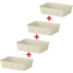 Pratik Dolap Içi Düzenleyici Kutular 15X20X5 Cm, 4'lü Set - Ahşap - Bej - Seçenek 1