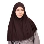 Pratik Eşarp Peçeli-Peçesiz Kullanımlı Hazır Türban Sufle, Kahverengi
