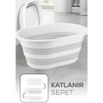 Pratik Katlanabilir Çamaşır Sepeti, 25 Litre, Çift Katlı, Hafif ve Şık - Seçenek 1 - Antrasit