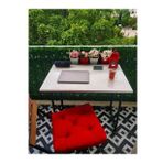Pratik Katlanır Taşınabilir Metal Ayaklı Balkon Masası Bahçe Masası Yemek Masası Çalışma Masası