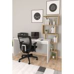 Pratik Kitaplıklı Çalışma Masası Beyaz Çam - 160 x 120 x 50