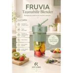 Pratik Kullanımlı Şarjlı Meyve Suyu Blenderı Kapaklı Pipetli Smoothie Hazneli